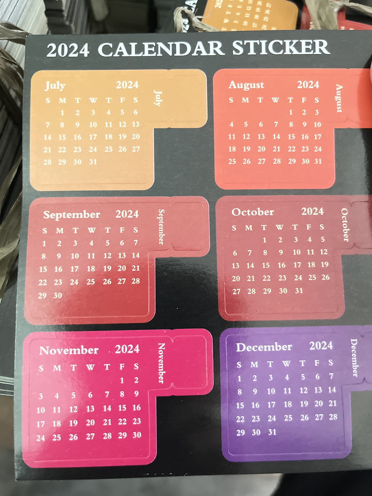 12 Sheets of Calendar Stickers 2024 Schedule Calendar Stickers Monthly