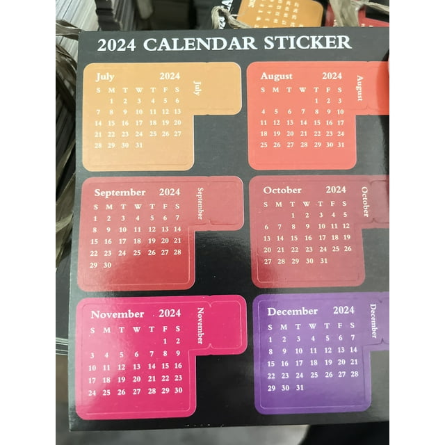 12 Sheets of Calendar Stickers 2024 Schedule Calendar Stickers Monthly