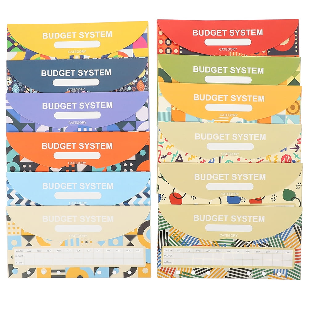 12 Sheets of Money Envelopes for Cash Replacement Looseleaf Cash