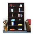 thumbnail image 1 of 12 Shelf Double Wide Wood Bookcase, 84 inch Tall - Cherry Finish, 1 of 4