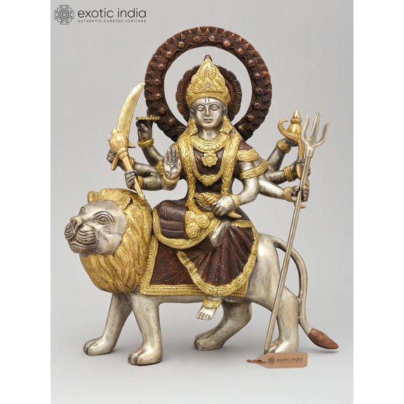 12" Sherawali Maa (Goddess Durga) | Brass Statue