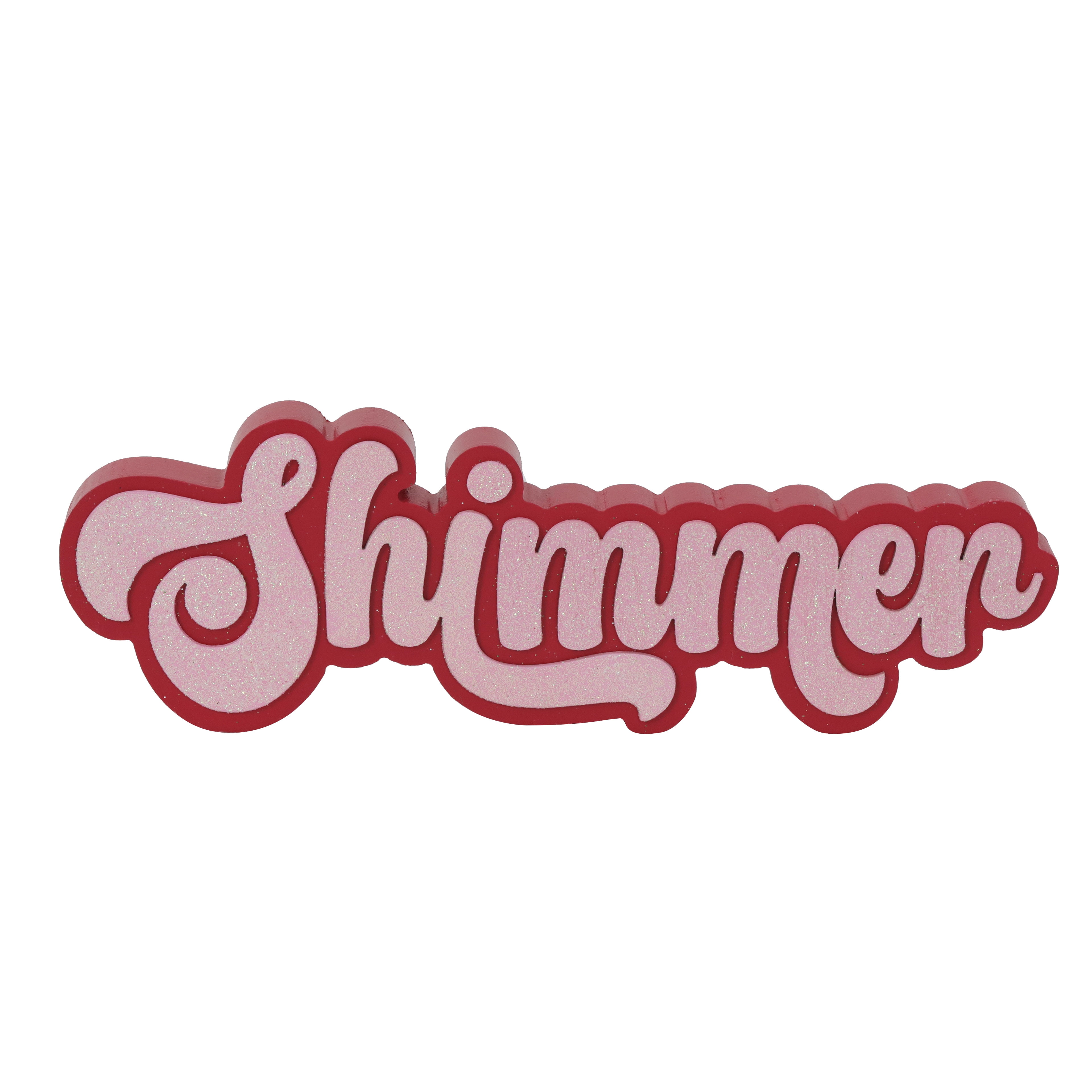 12" Pink and Red Shimmer Tabletop Sign