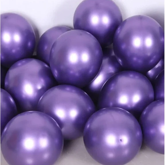12 Shiny Purple Metallic Balloons Metal Chrome Happy Birthday Wedding Party