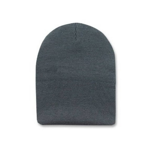 12 Short Beanies Wholesale- Charcoal