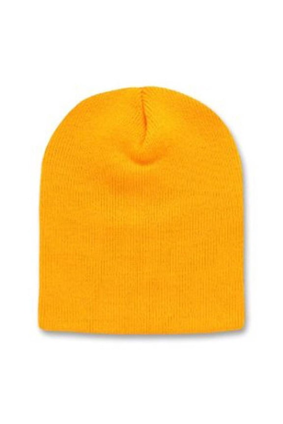 12 Short Beanies Wholesale- Gold