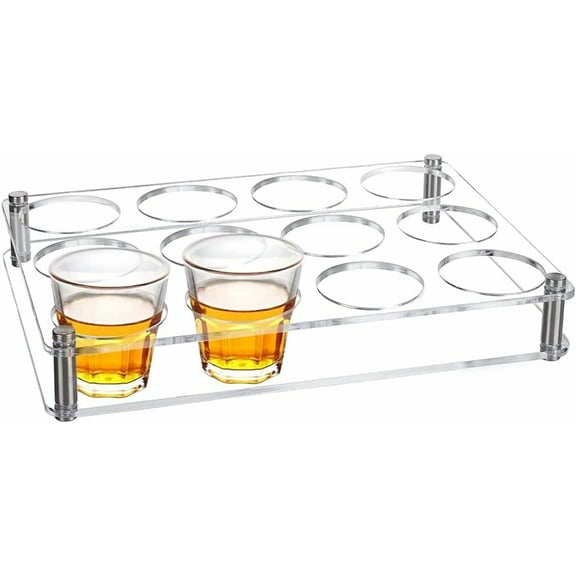 12 Shot Acrylic Glass Holder Clear Wine Glass Serving Tray Holder Beer Wine Glasses Organizer Rack DIY
