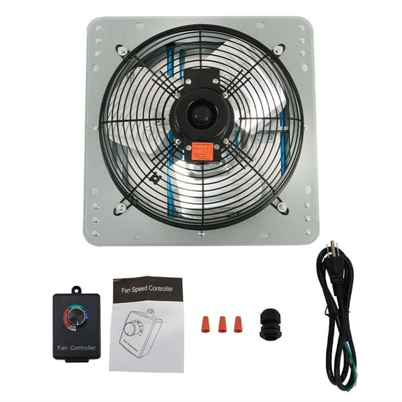 12" Shutter Exhaust Fan Industrial Speed Wall Mount Garage Attic  W/Controlle