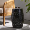 thumbnail image 1 of 12" Side Table, Cylindrical End Table with Hollow Pattern, Minimalism Living Room Side Table, Modern Nightstand, Chairside Table for Living Space, 1 of 9