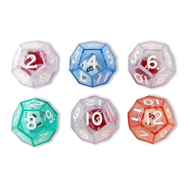 12-Sided Dice - 6 Per Set - 3 Each