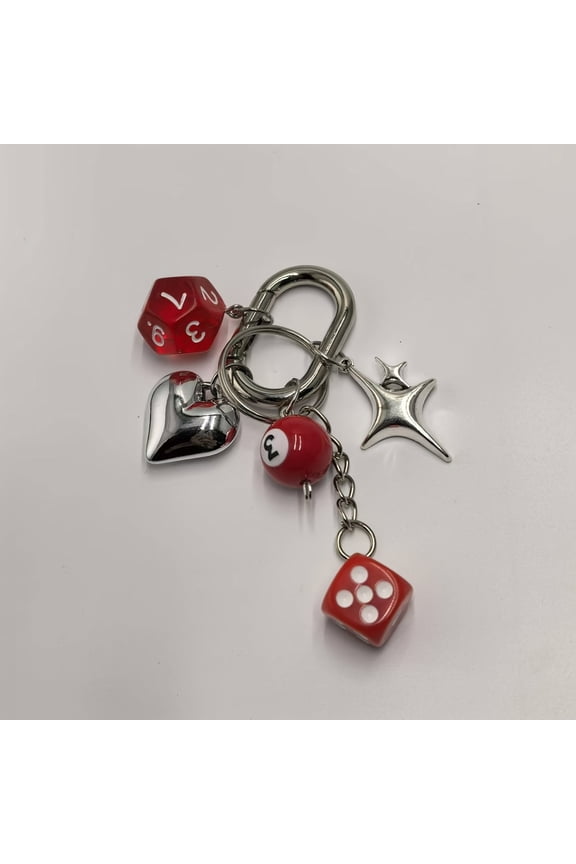 12-Sided Dice Keychain Pendant - Multi-Faceted Fortune Dice Bag Charm, Universal Key Chain for Backpack Satchel Ornament Decoration