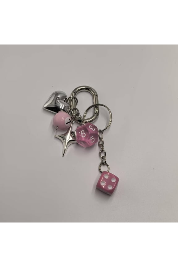 12-Sided Dice Keychain Pendant - Multi-Faceted Fortune Dice Bag Charm, Universal Key Chain for Backpack Satchel Ornament Decoration