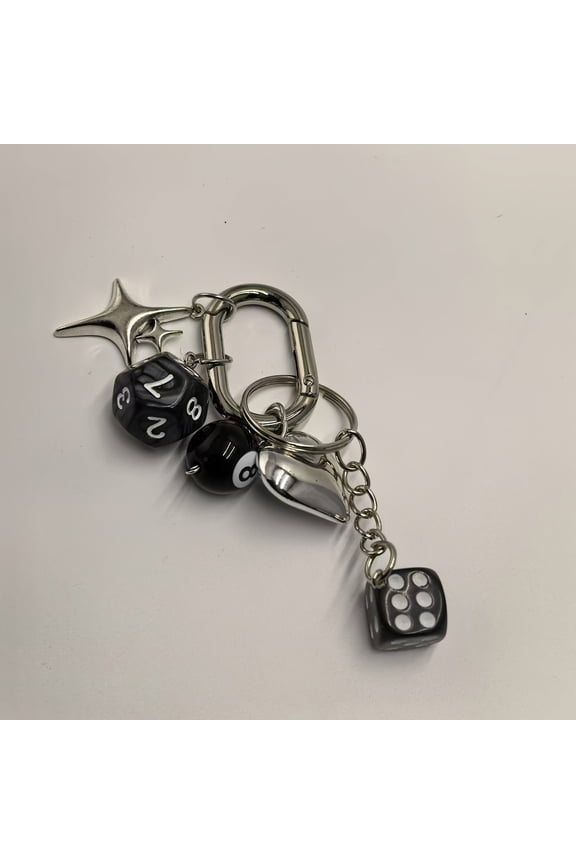 12-Sided Dice Keychain Pendant - Multi-Faceted Fortune Dice Bag Charm, Universal Key Chain for Backpack Satchel Ornament Decoration