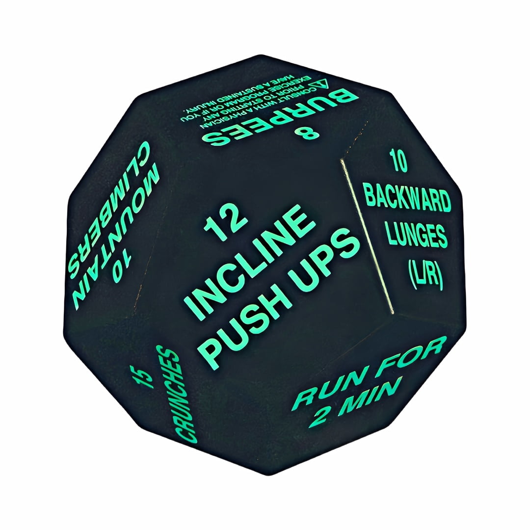12-Sided Motivational Fitness Dice,Fitness Dice Exercise Workout Roller - 12-Sided Polyhedra Motivational Dice for Home Fitness, Aerobic Exercise, Yoga - Fun Workout Accessory for Gym, Fitness Classe