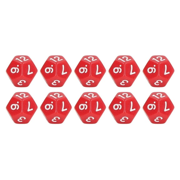 12 Sided , Polyhedral Plastic For Education White,,Red,Black