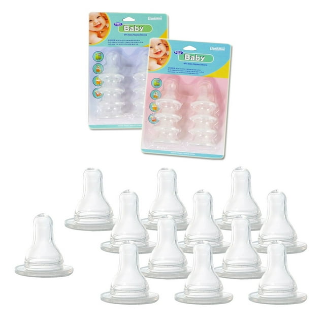 All Top Bargains 12Pack Silicone Baby Bottle Nipples, Standard Flow