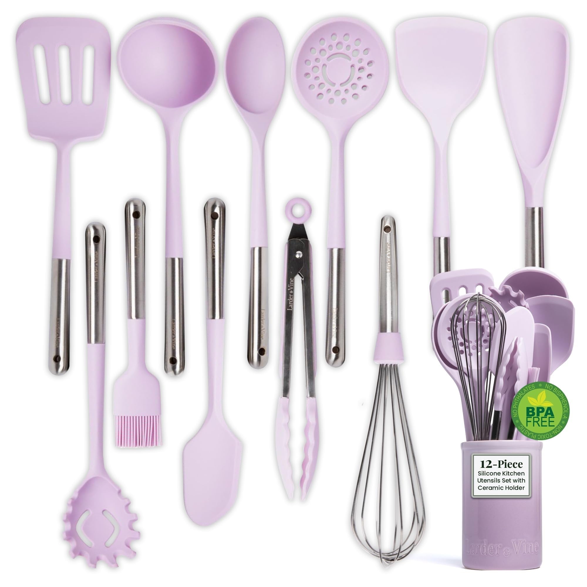 12 Silicone Kitchen Utensils | Durable, Flexible, Nonstick, Non Toxic, and BPA Free