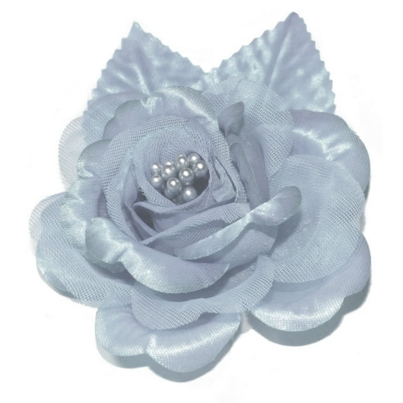 12 Silk Roses Wedding Favor Flower Corsage - Light Blue