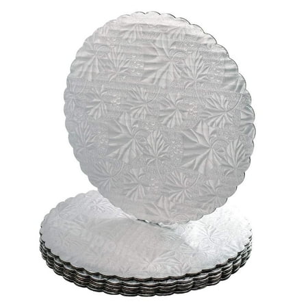 12" Silver Scalloped Edge Boards, 25 ct