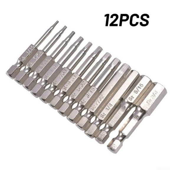 12 Size Hex Key Allen Bit Set Quick Change Connect Impact Driver Power Drill Bit