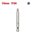 thumbnail image 1 of 12 Sizes 1PC 1/4" Hex Driver Bit Tamper Proof Security Drill Magnetic Bit Hollow Torx Screwdriver Bit 75mm T6-T40 Series, T35 Hole, Power Tool Accessory, 1 of 12