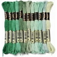 thumbnail image 1 of 12 Skeins 105 Yards 6 Ply Variegated Embroidery Thread Floss Green Gradient Crewel Friendship Bracelet String Cross Stitch Floss Yarn Thread Bulk for Hand Sewing Jewelry Needlecraft Knitting, 1 of 8