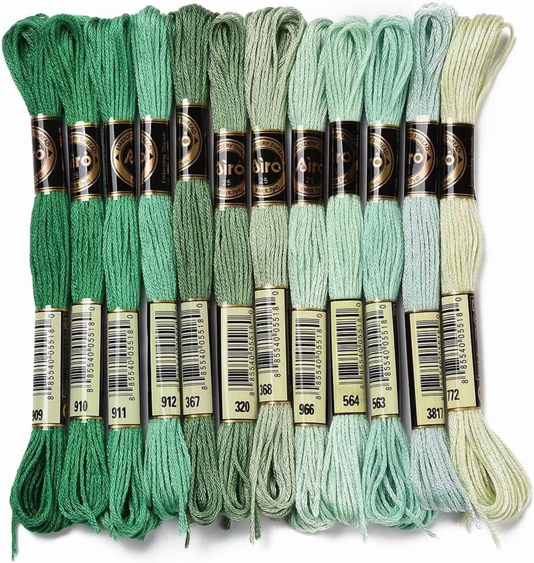 12 Skeins 12 Colors 6-Ply Polyester Embroidery Floss Stitch Threads ...