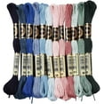 12 Skeins 12 Colors 6-Ply Polyester Embroidery Floss Stitch Threads ...