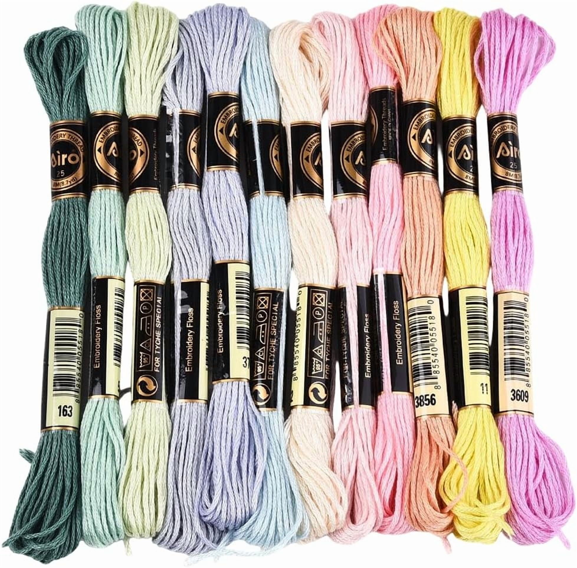 12 Skeins 6 Ply Colorful Embroidery Floss Variegated Candy Color ...
