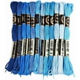 thumbnail image 1 of 12 Skeins 6 Strands Blue Stitch Thread Variegated Gradient Embroidery Floss Polyester Friendship Bracelet String Yarn Threads Bulk for DIY Hand Sewing Bracelets Making Needlecraft Crochet, 1 of 9
