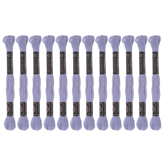 12 Skeins Embroidery Floss 8.75yds(8m) Egyptian Cotton Cross Stitch Thread, Light Purple