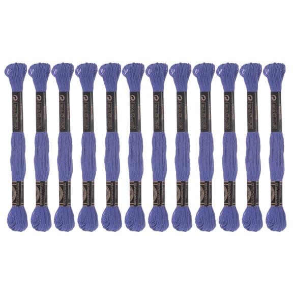 12 Skeins Embroidery Floss 8.75yds(8m) Egyptian Cotton Cross Stitch Thread, Middle Blue Purple(6032)