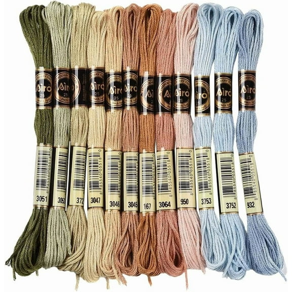 12 Skeins Embroidery Floss Thread Variegated Cross Stitch Floss 6 Ply Gradient Color Friendship Bracelet String Threads Bulk for Jewelry Making Sewing Bracelets Knitting Stitching Craft DIY