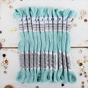 ThreadArt Premium Egyptian Cotton Embroidery Floss - 8.75 Yds - 6 Strand - 12 Skeins - Light Aqua No.307