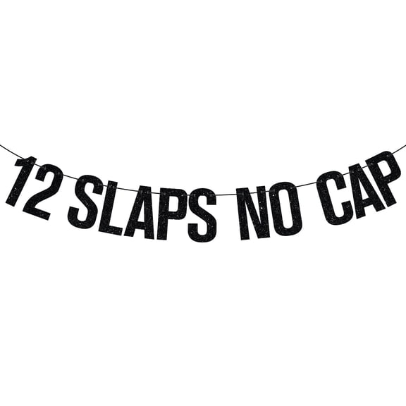 12 Slaps No Cap Banner, Pre-Teen 12 Sign, Bruh I'm 12, Hello Twelve, Funny Happy 12th Birthday Party Decorations Supplies