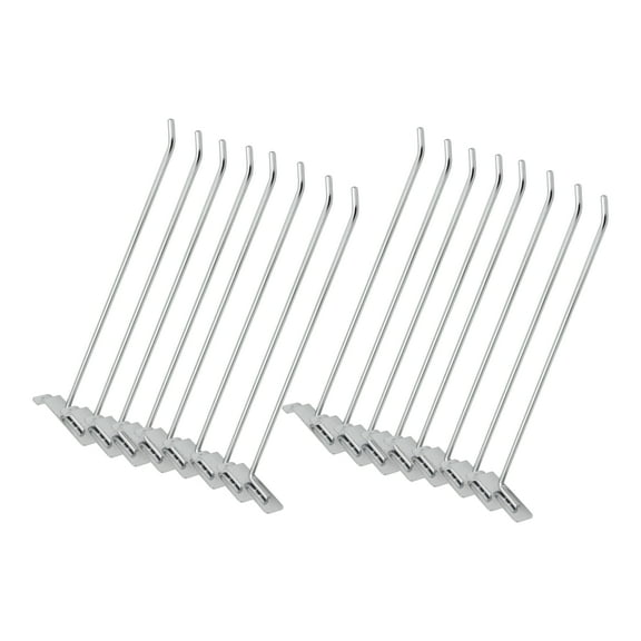 12" Slatwall Hooks - Chrome - Pack of 50