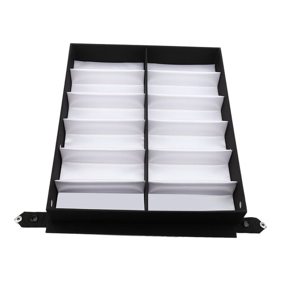12-Slot Velvet Eyeglasses Storage Box with Snap Lid - MDF Sunglasses Organizer Tray for Home or Travel