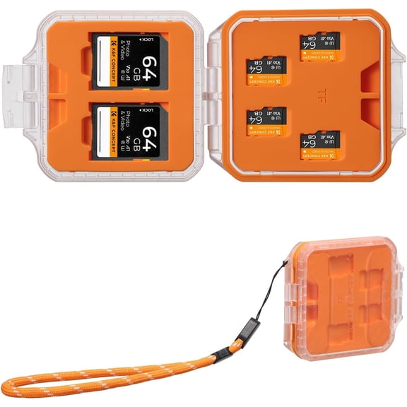 12 Slots Memory Card Case, Removable Card Slots, Water-Resistant and Anti-Shock Transparent Card Holder Storage Box for 8 Micro SD TF Cards, 2 SD Cards and 2 CFA Cards