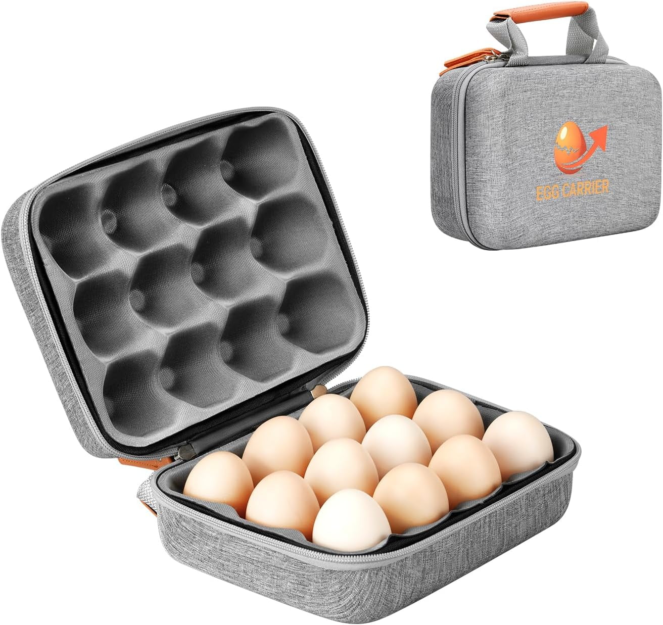 12 Slots Outdoor Egg Containers With Lid, Reusable Egg Cartons With Handle, Shockproof Storage Egg Carrier For Party Picnic Travel, Portable Holder Protection Egg Box