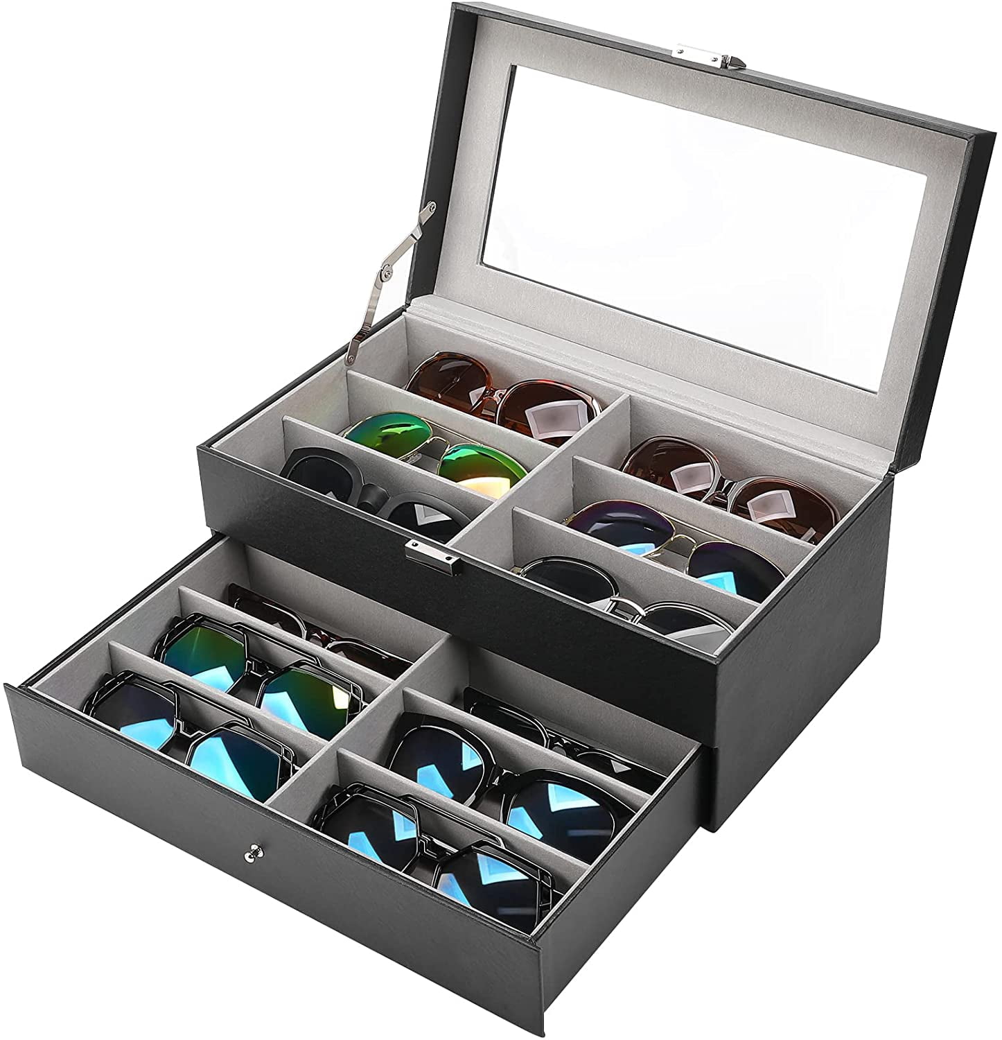 12 Slot Sunglasses Storage Box for Women Eyewear Eye Glass Sun glass Storage Amazon.com: ProCase 12 Slots Acrylic Clear Top Sunglass  main image 4