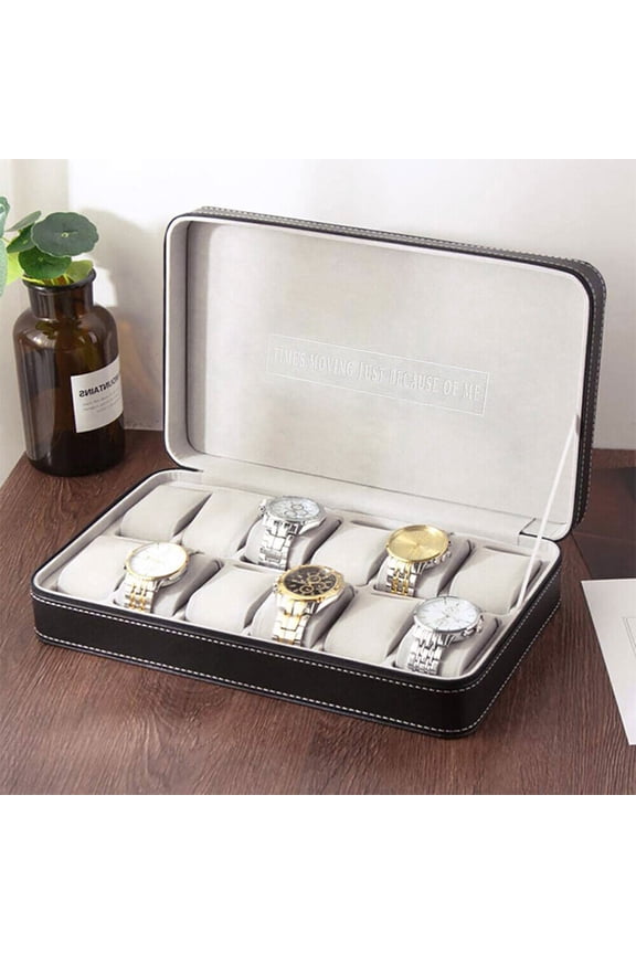 12 Slots Watch Box Watch Organizer Collector Jewelry Display Storage Case