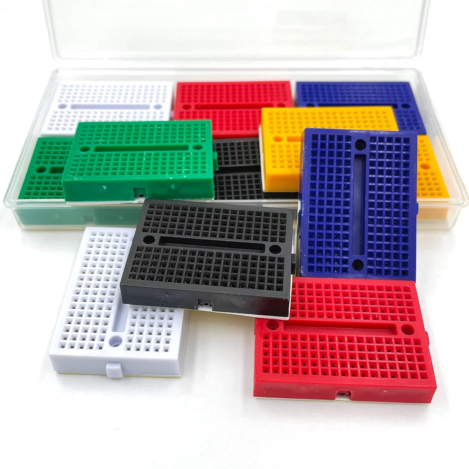 12 Small Solderless Breadboard 170 Points Breadboard Kit Prototype Non-Solder Breadboard Breadboard Circuit Beads Board ()