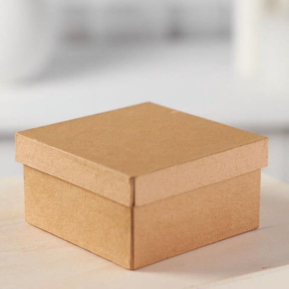 12 Small Square Paper Mache Boxes - Your Blank Canvas for Creativity