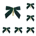 thumbnail image 1 of 12 Small Velvet Bows 3.5 x 3.5 Inch, Pre-Tied Christmas Ribbon Accents for Cookie Bags, Candy Bags, Bakery Packaging, Party Favors and Gift Boxes, 1 of 3