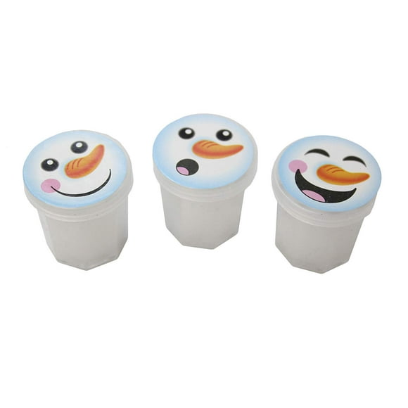 12 Snowman Winter Party Supplies Favor Set - Mini Snowman Slime / Putty (1 Dozen)