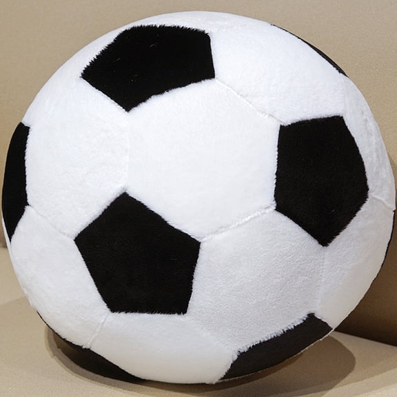 12" Soccer Ball Stuffed Animals Cartoon Sport Plush Toys Cuddly Plush Doll High Quality Soft Huggable Stuffed Plush Toys(Black)