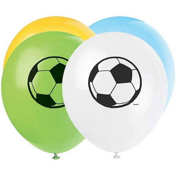 12" Soccer Latex Balloons, 8pk