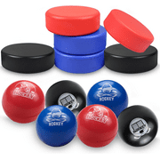 12 Soft Foam Hockey Balls, High-Visibility Low-Bounce Stress Balls Knee Hockey Pucks for Kids Indoor Hockey Practice Adult Floor Game, 2 Types