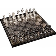 12" Solid Brass Metal Chess Set Pieces & Board with Velvet Storage Box Brass Metal Luxury Chess Set Antique Chess Set for Gifts