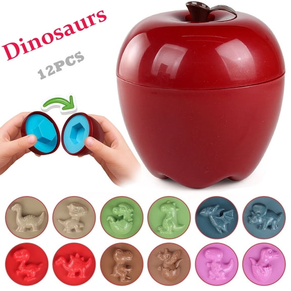 12 Sorter Eggs with Apple Container Toys,Montessori Shape Sorter Toys for 1-3 Years,Early Educational Learning Color Sorting & Fine Motor Matching Games,Easter Basket Stuffers Gifts for Boys Girls