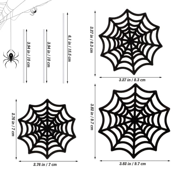 12 Black Spider Web Cupcake Toppers Cake Picks Party Decorations for and Cakes